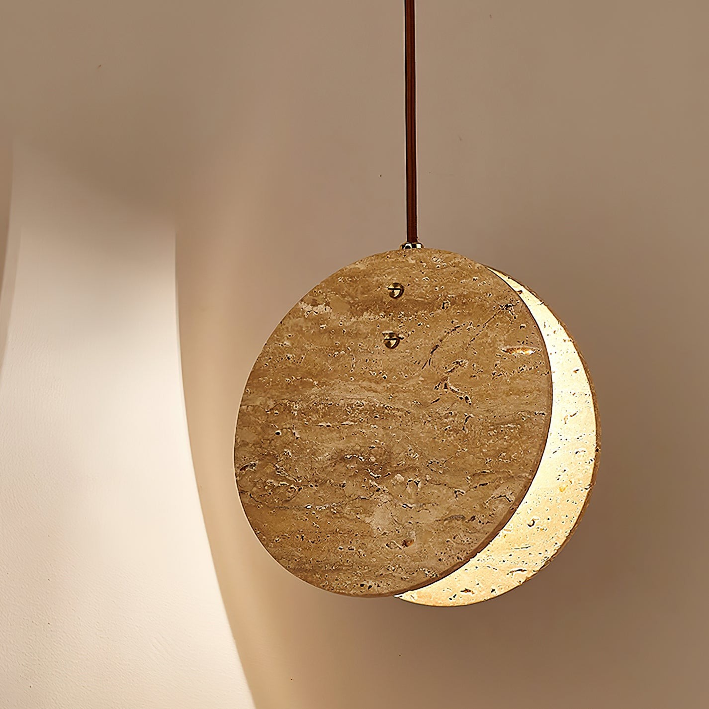 Stone Textured Disc Pendant Light K874