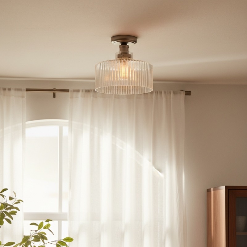 Ribora Striped Glass Ceiling Lamp - Retro Ceiling Lamp for Dining Room K2220