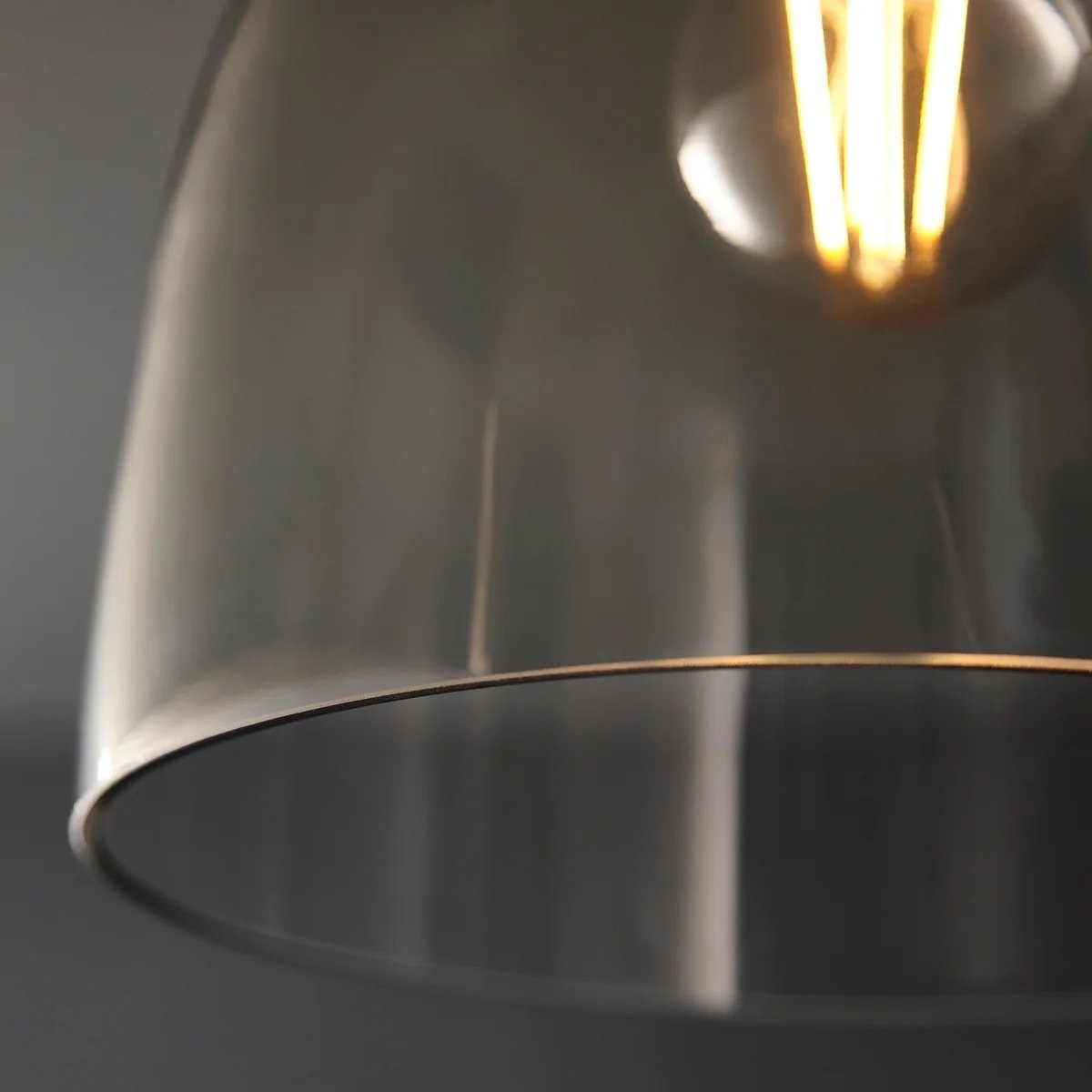 Ravion Knurled Chrome Ceiling Light - Industrial Glass Lamp for Living Room K1794
