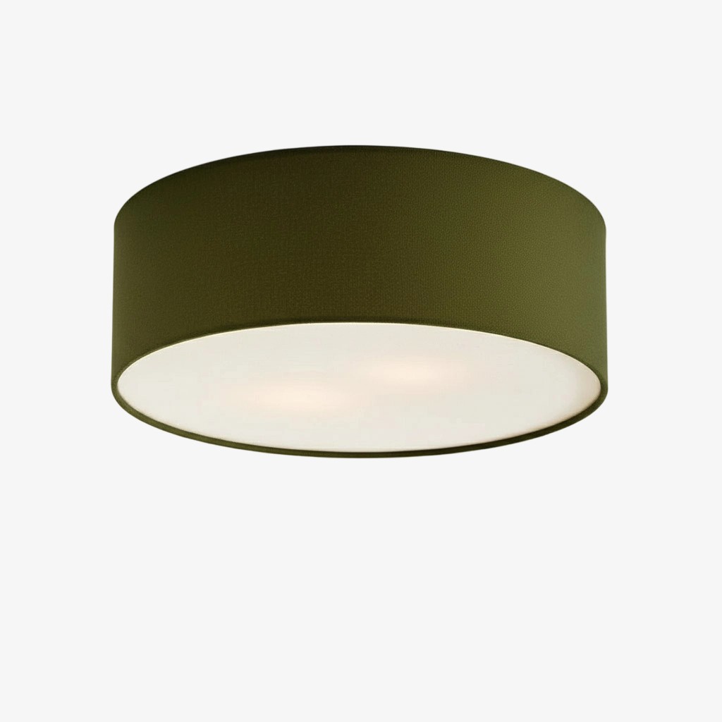 Dumora Elegant Linen Drum Flushmount – Modern Ceiling Light for Every Room K1289