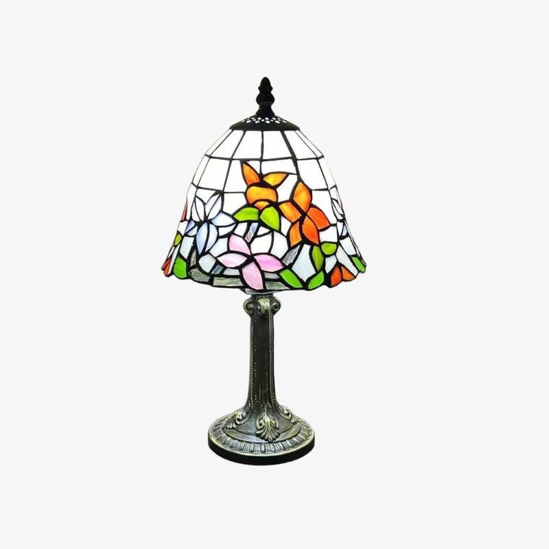 Virelle Colorful Glass Dome Table Lamp – Traditional Tiffany Style for Bedroom K2126