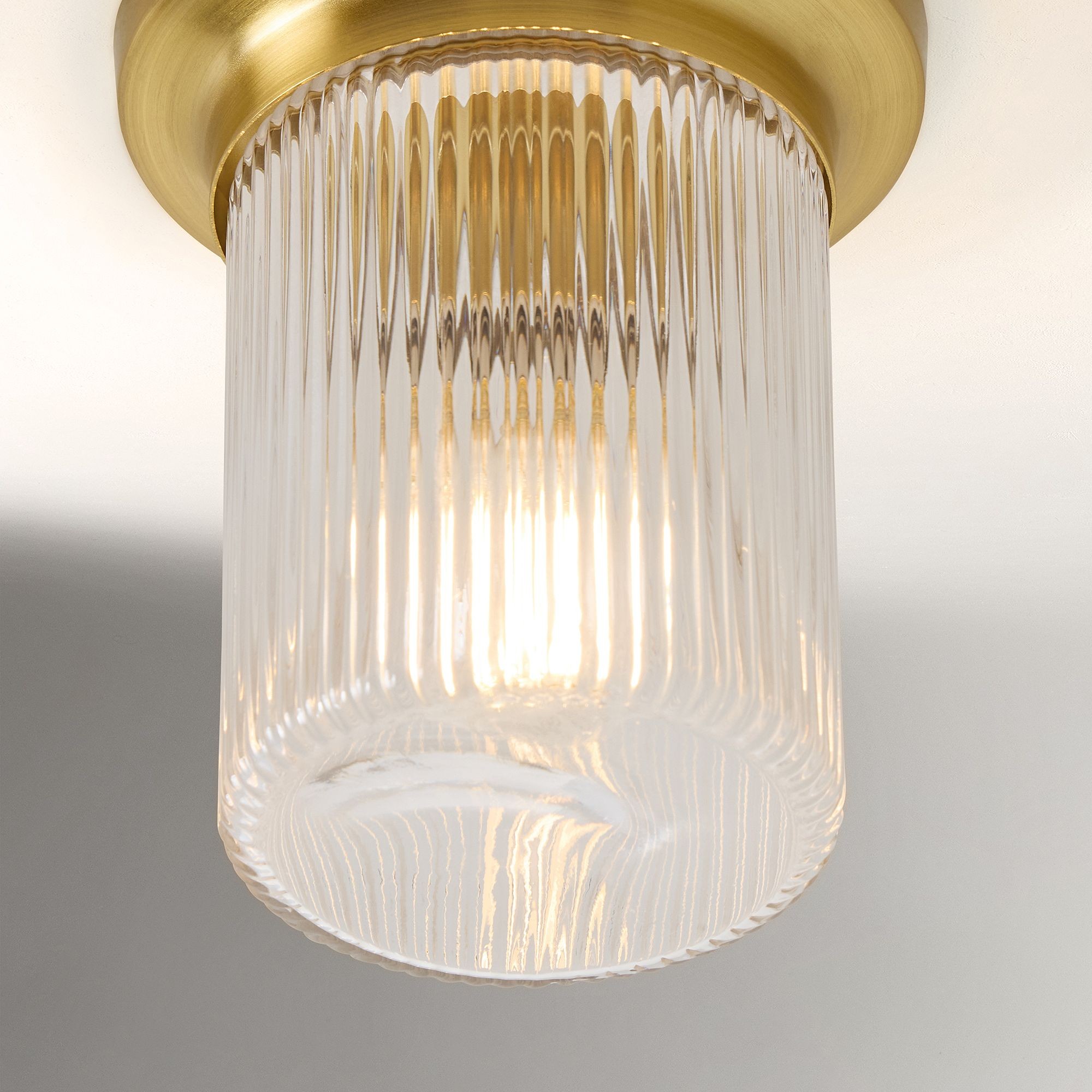 Rivora Fluted Glass Flush Mount – Ribbed Durable Ceiling Light K1336