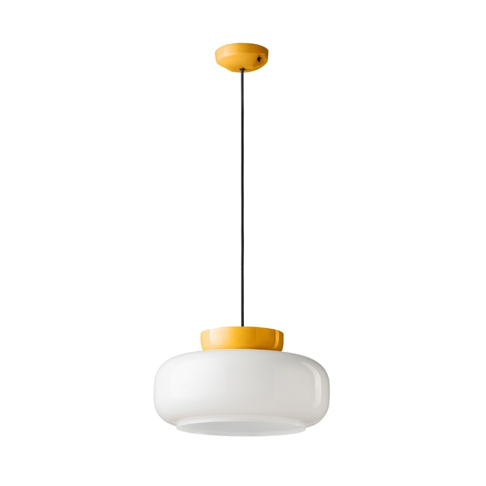 Fiesta Colour-Pop Ceramic Bowl Pendant Light – Bold Two-Tone Bowl Pendant For Dining Room K1136