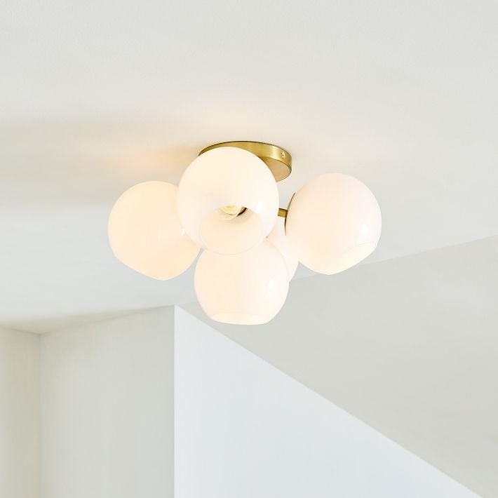 Brina Glass 5-Light Flush Mount - Minimalist Glass Ceiling Fixture K1411