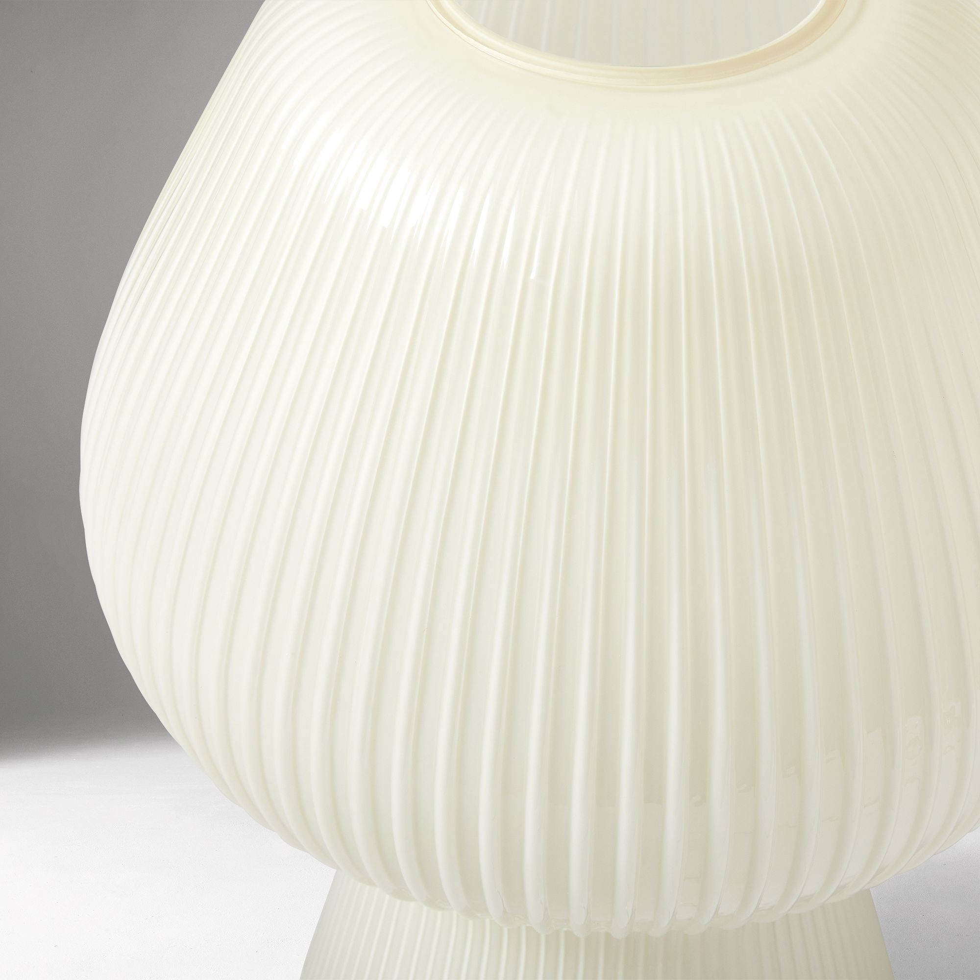 Nera Ribbed Glass Lantern Table Lamp - Retro Design for Bedroom and Living Spaces K2203