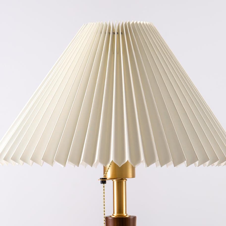Nordic Retro Pleated Fabric Wooden Table Lamp For Bedroom K330