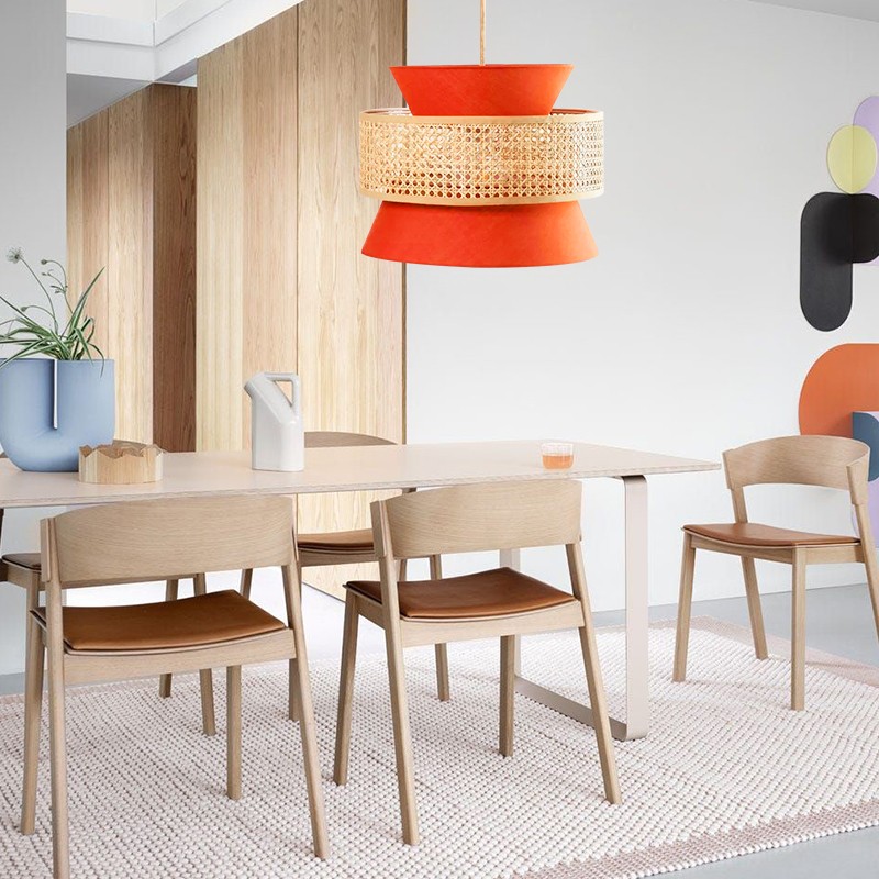 Retro Rattan Wood Woven Pendant Lamp