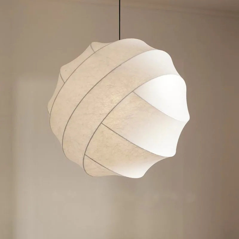 Wabi Sabi Silk Ball Japandi Pendant Light D883