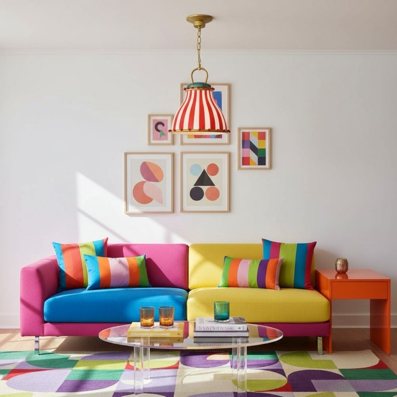 Festilo Playful Circus Glass Pendant - Stylish Hanging Light for Dining Room or Kitchen K322