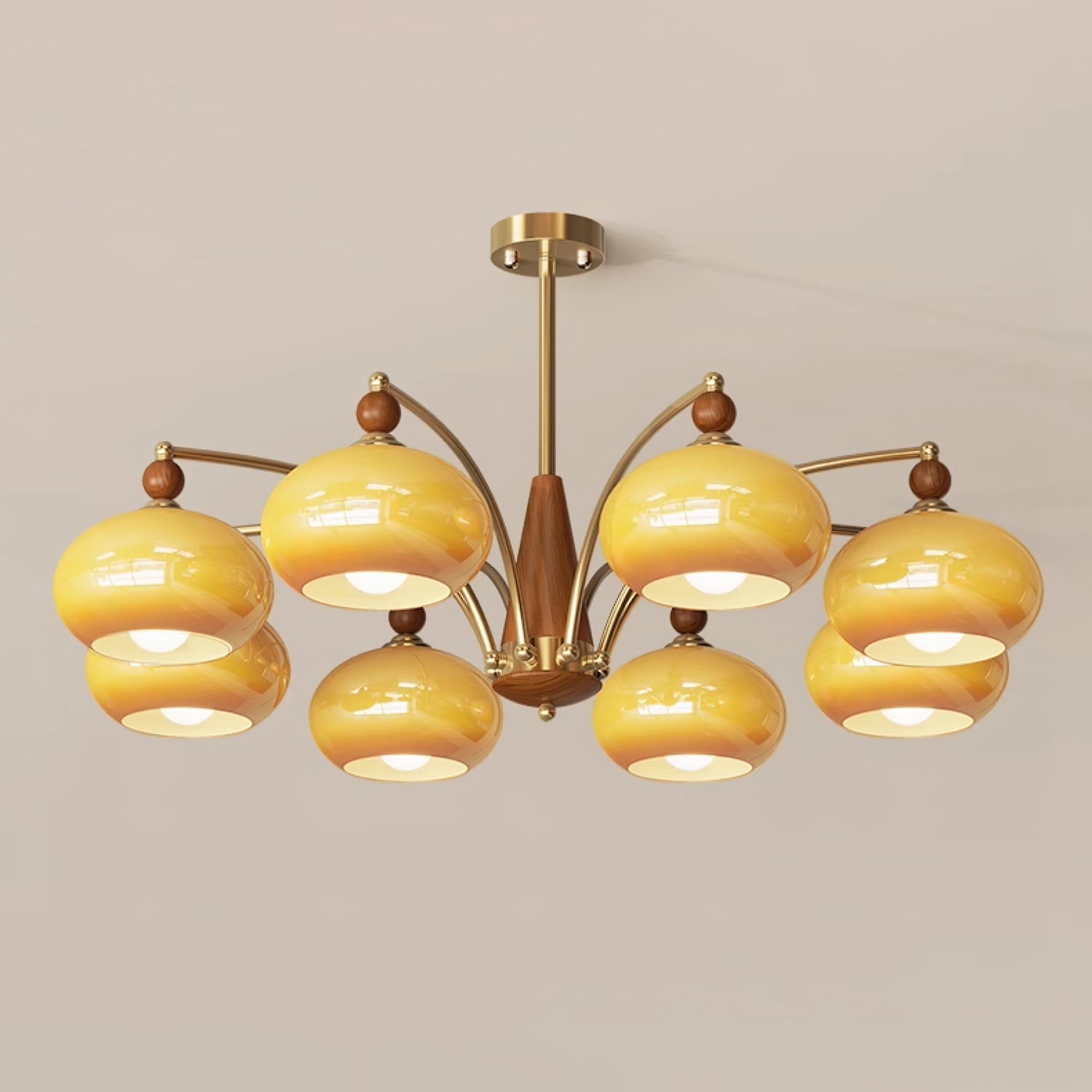 Vintage Multihead Persimmon Chandelier K623