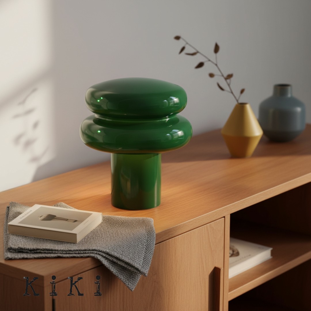 Orra Mushroom Glass Table Lamp - Minimalist Opal Shade Table Light for Home Décor K1428