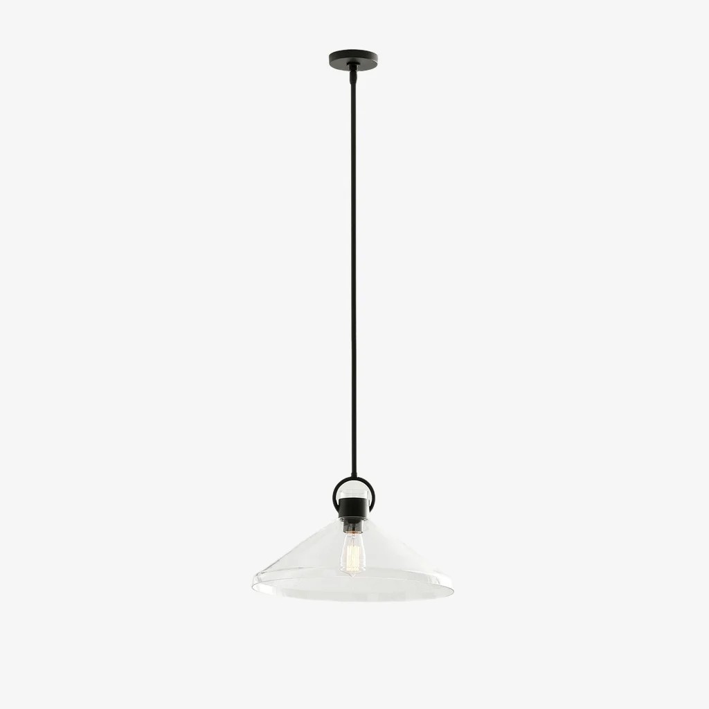 Lirra Clear Glass Industrial Pendant Light - Perfect for Kitchen Island & Dining Room K1731