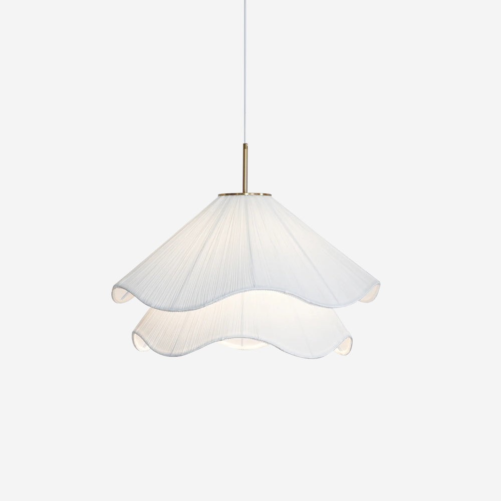 White Layered Pleats Pendant Lamp K437