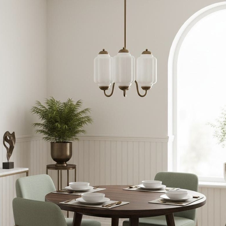 3 Lights Eloise Glass Chandelier for Living Room K947