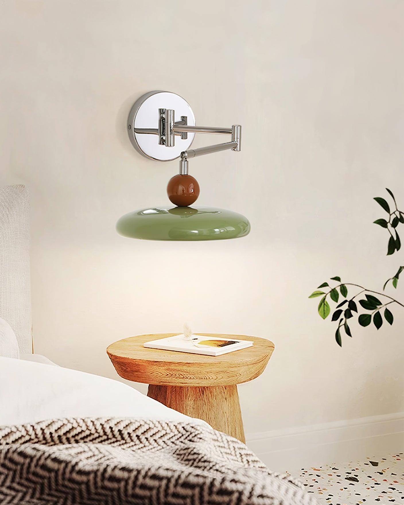 Cream Style Adjustable Swing Arm Disc Reading Wall Lamp K460