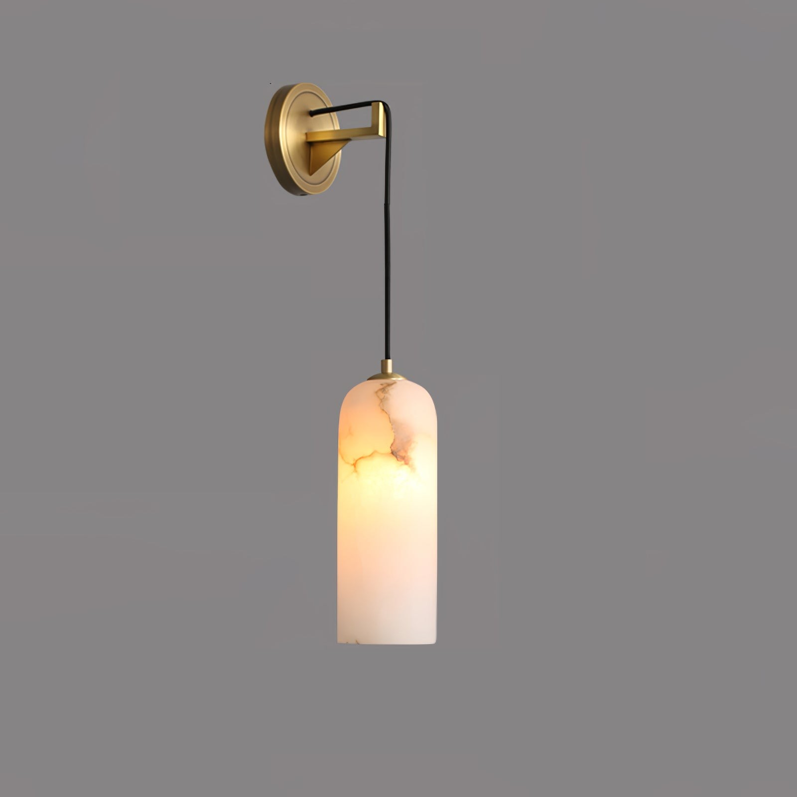 Modern Minimalist Copper Natural Marble Adjustable Wire Wall Lamp K527
