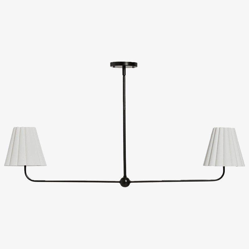 Ruffmeto Ruffled Shade Metal Frame Chandelier for Dining, Entry and Living Room K1635