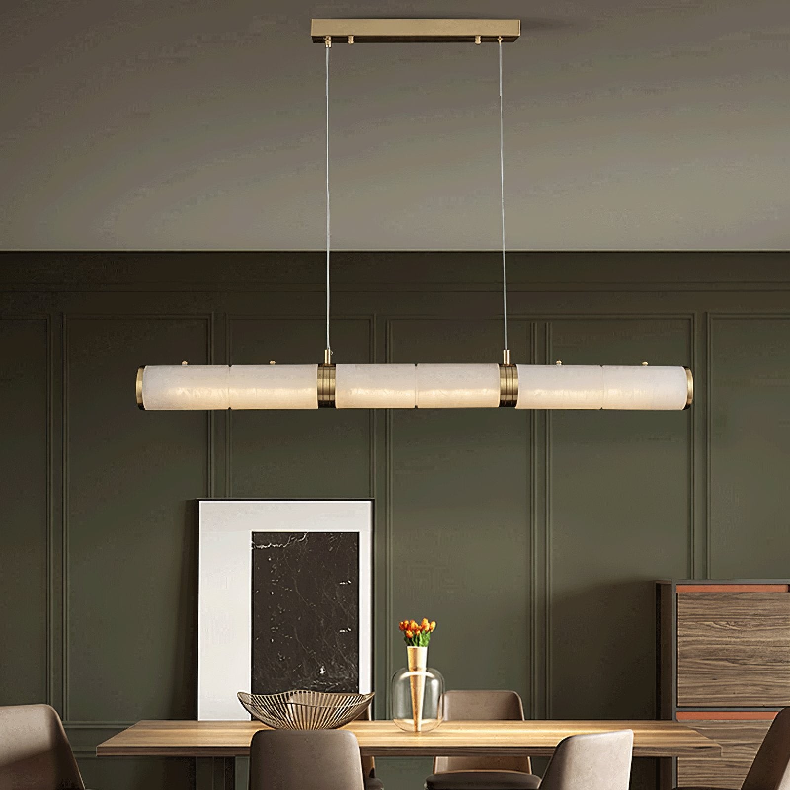 Luxurious Alabaster Beam Pendant Light K224
