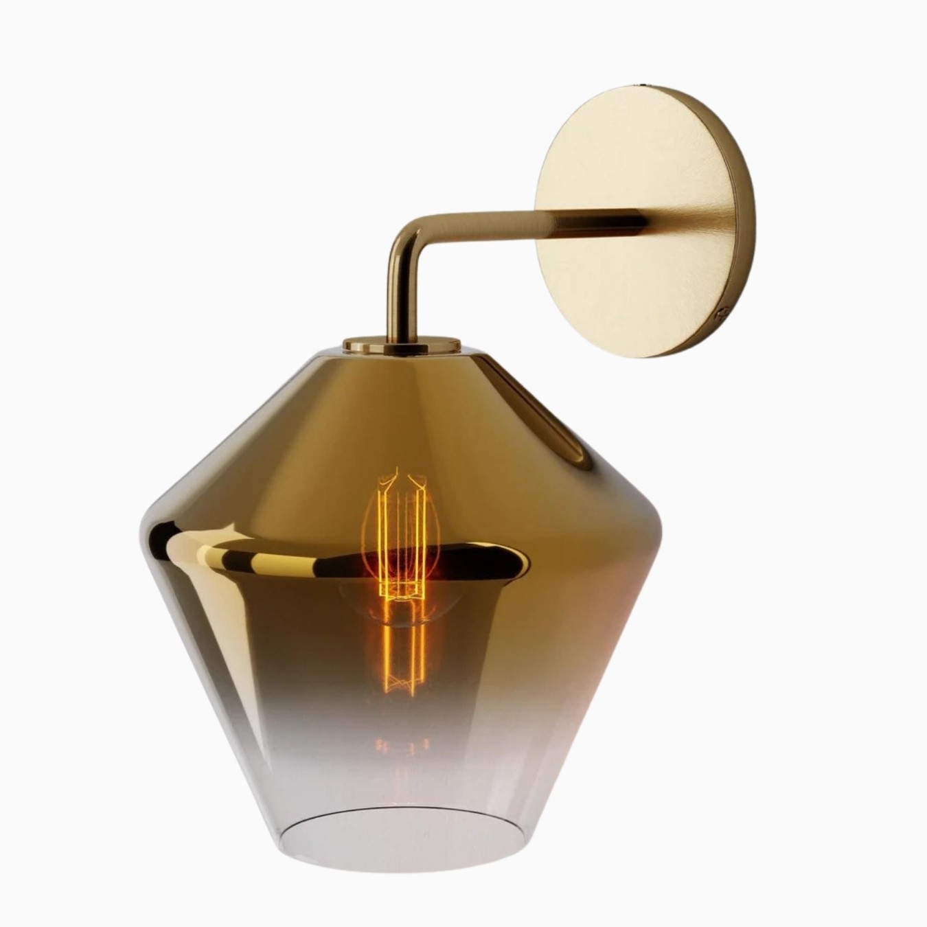 Merin Geometric Glass Wall Sconce - Minimalist Fixture for Bedroom K1402