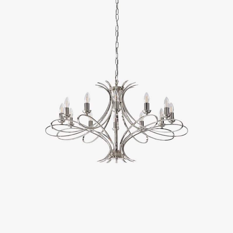 Foline Geometric Light Chandelier - Nickel Finish Ambient Glow for Kitchens K1984