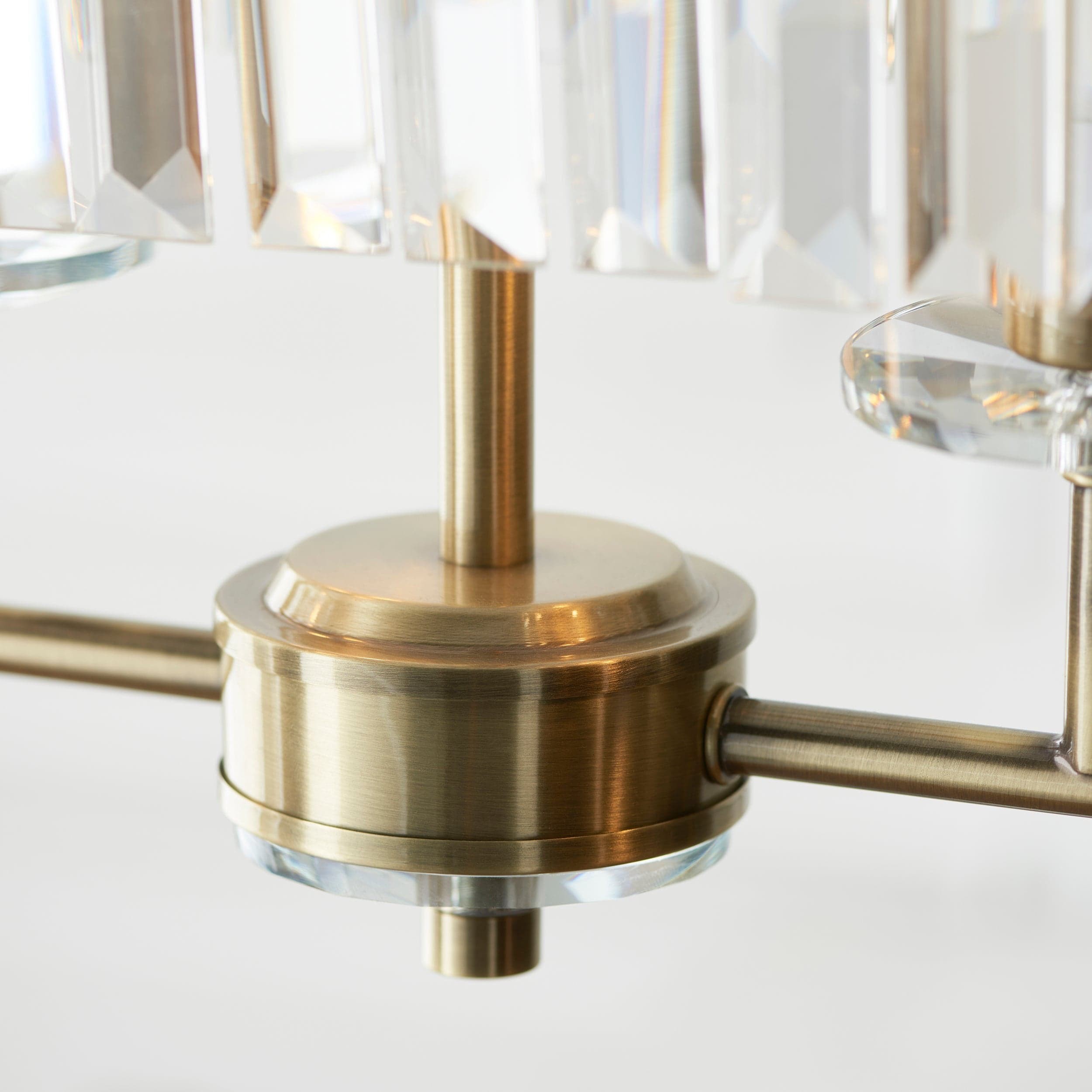 Beveline 4-Light Linear Ceiling Pendant With Cut Faceted Glass - Sleek Metal Frame For Dining K1825
