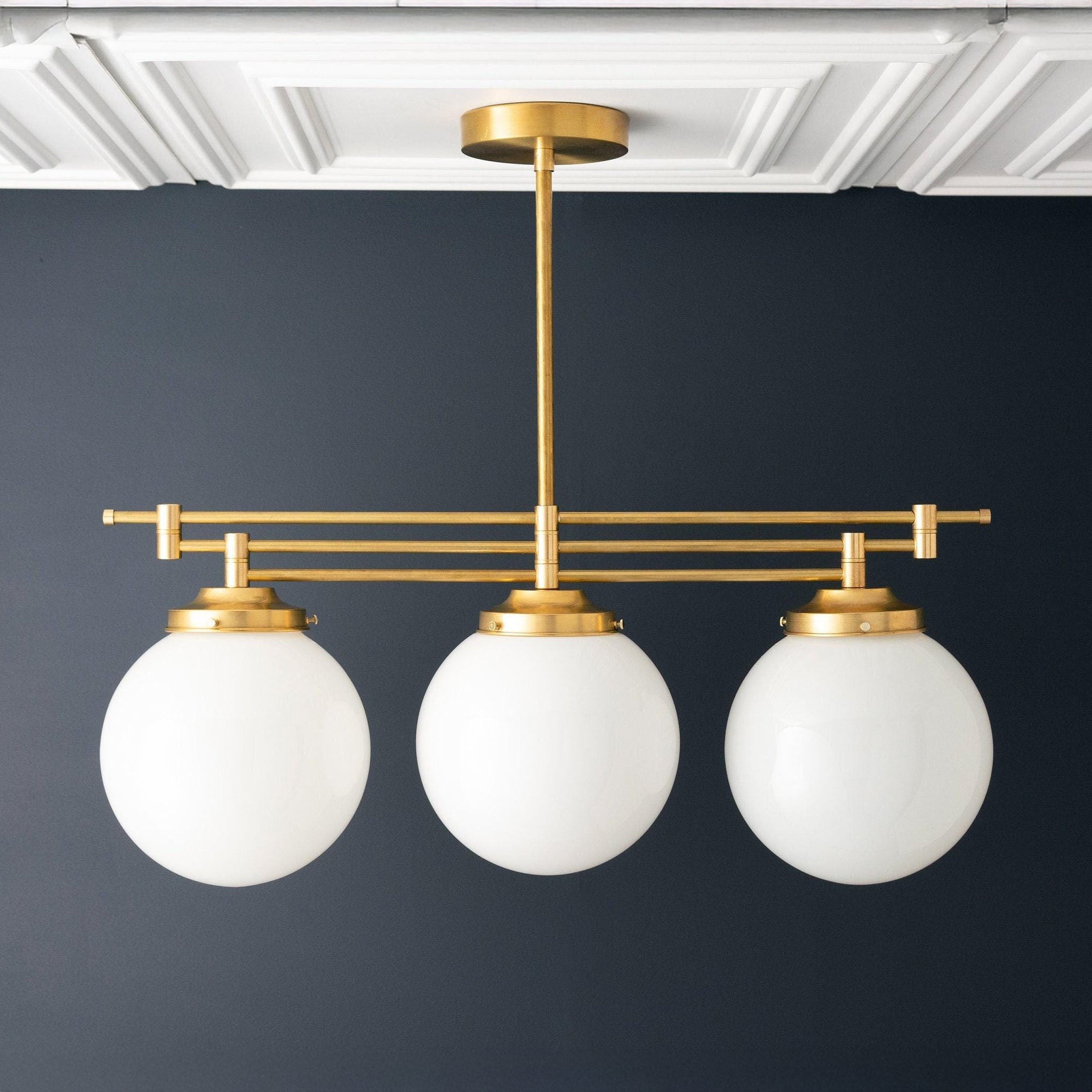 Glorica Glass Frosted Globe Pendant Light - Art Deco Hanging Light for Home K1514