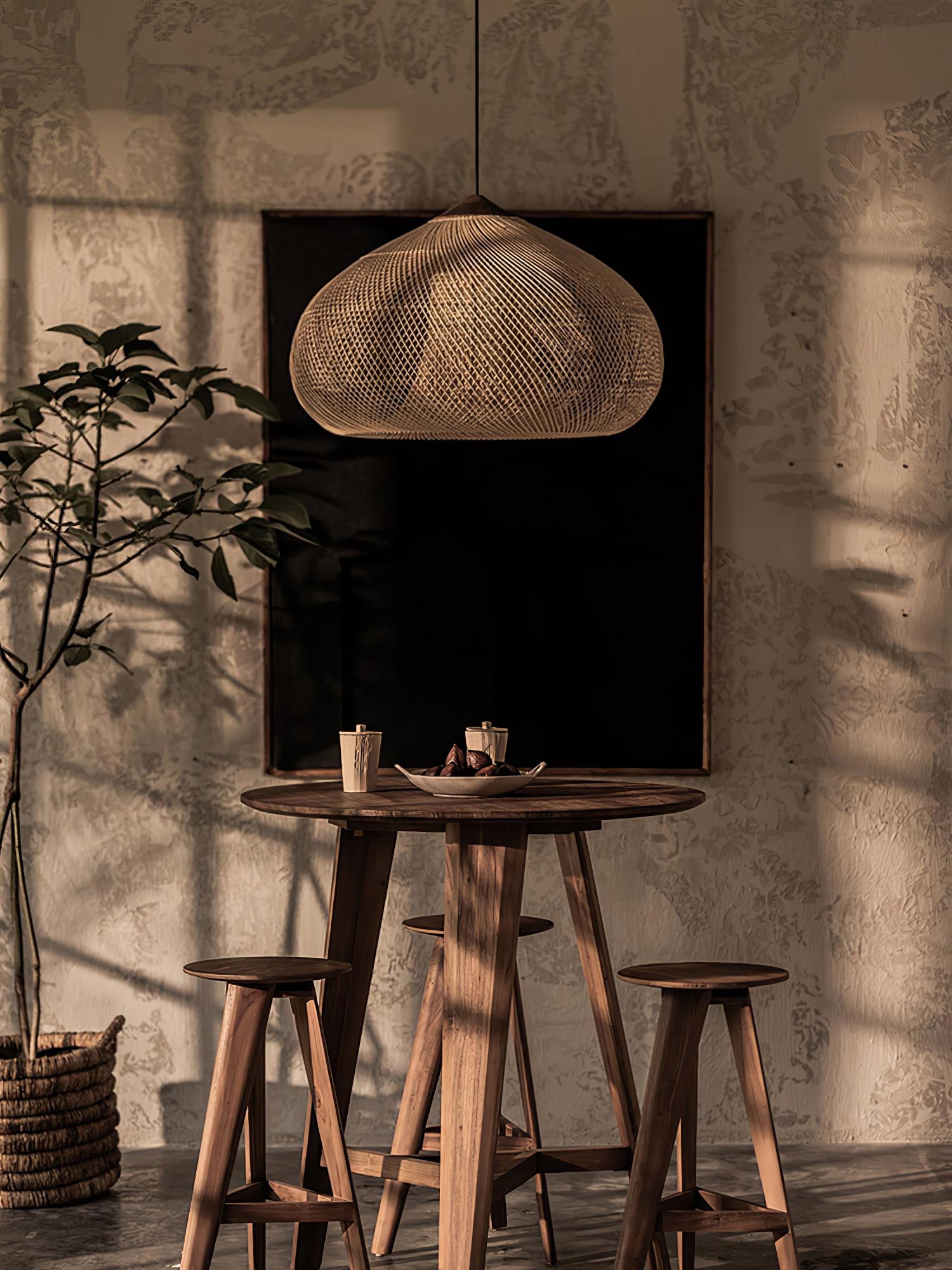 Harp Braided Rattan Pendant Lamp K1175