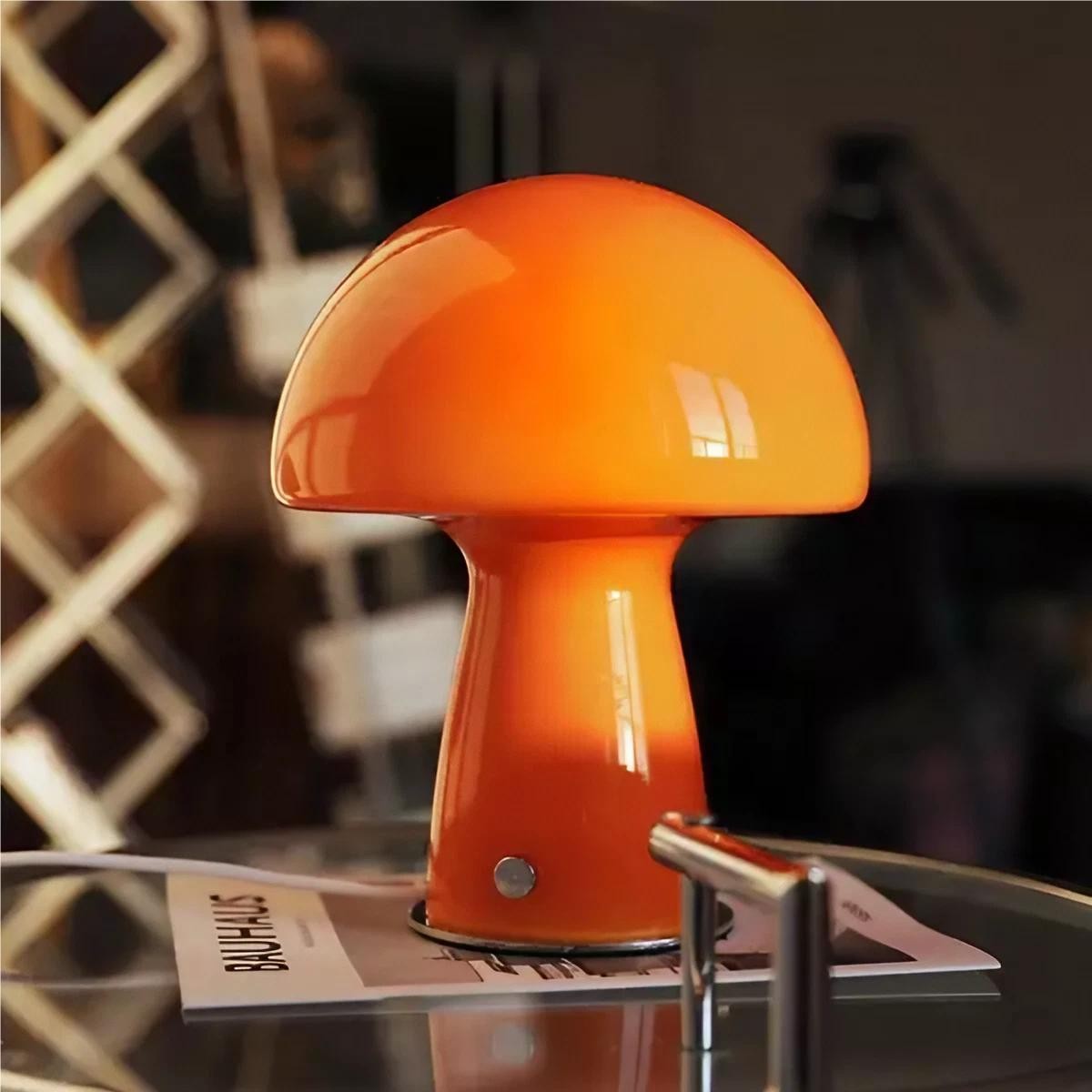 Modern Bauhaus Glass Mushroom Table Lamp K60