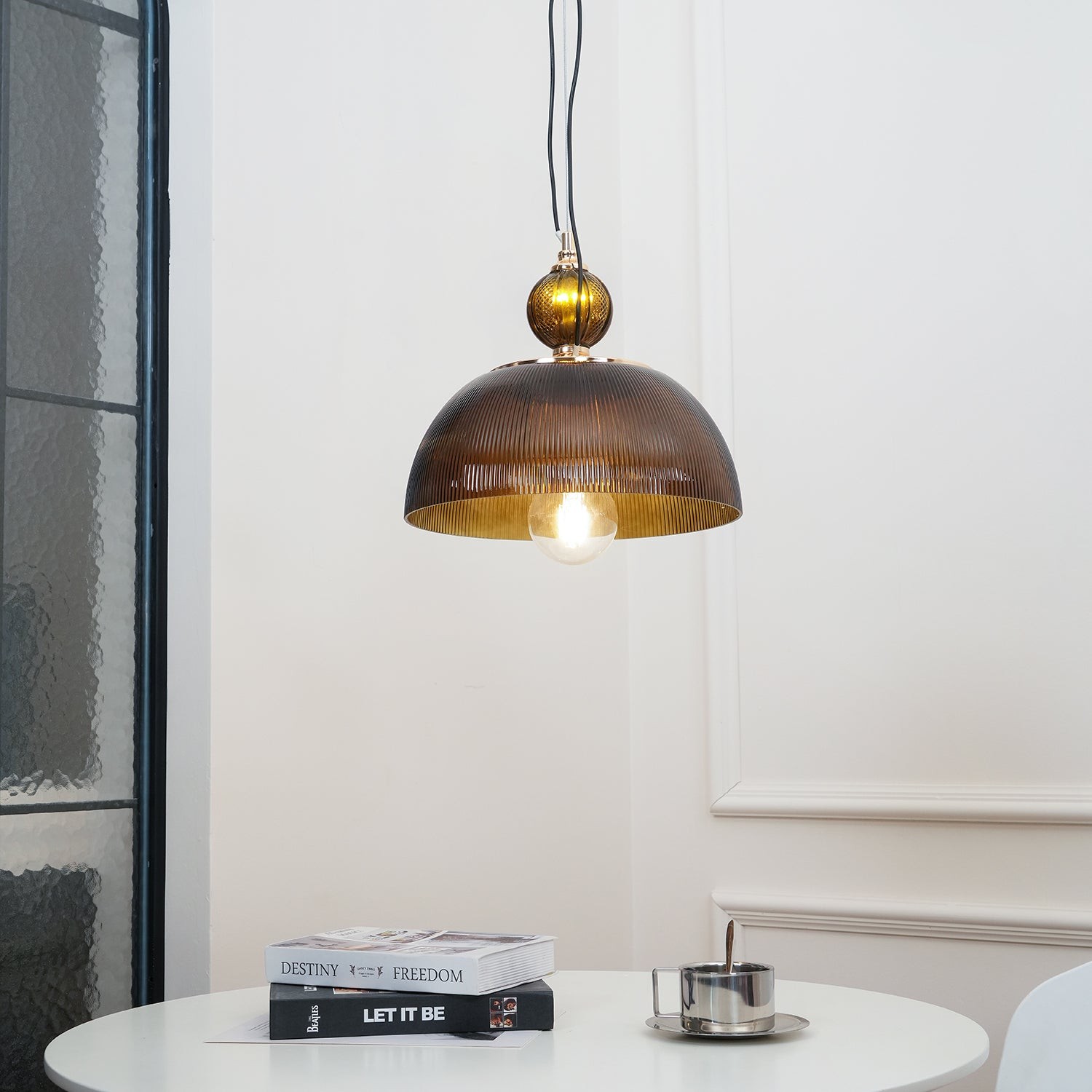 Modern Vintage Gradient Green Glass Shade Single Head Pendant Lamp K415