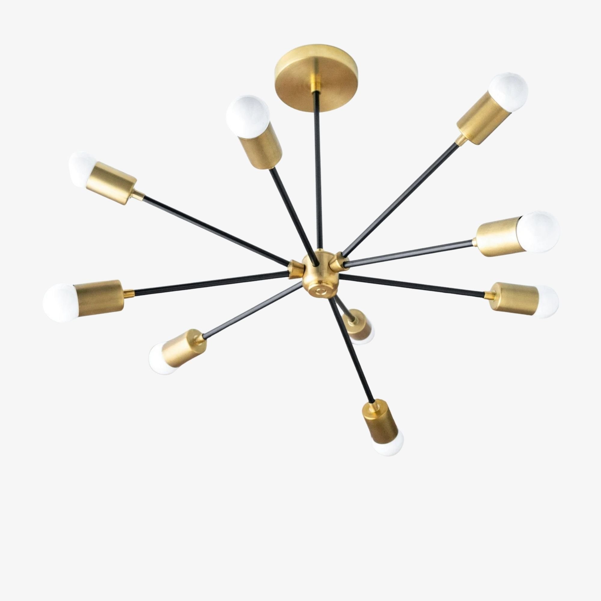 Mobilux Line Mid Century Sputnik Chandelier - Modern Brass Ceiling Light K1141