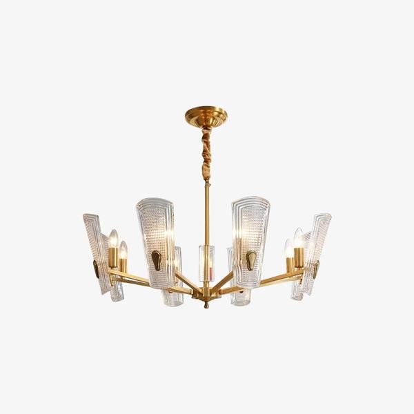 Glass Disks Chandelier/Brass