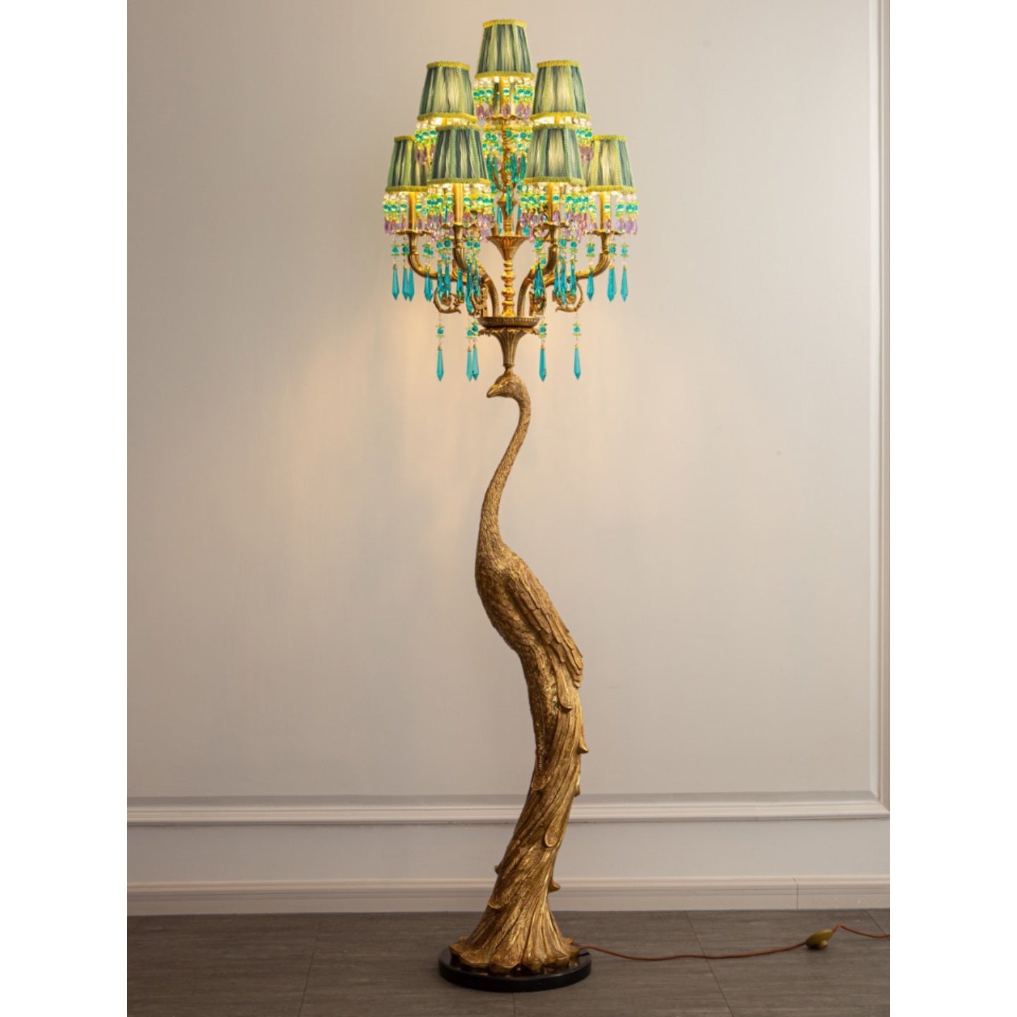 Perky Peacock Floor Lamp D761