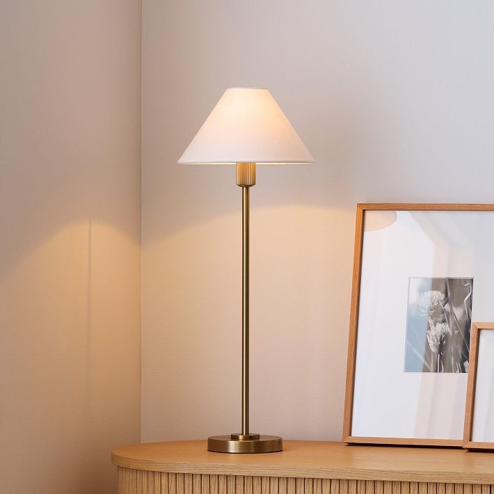 Diora Table & Floor Lamp - Linen Shade Modern Linear Style Sophisticated Accent K1168