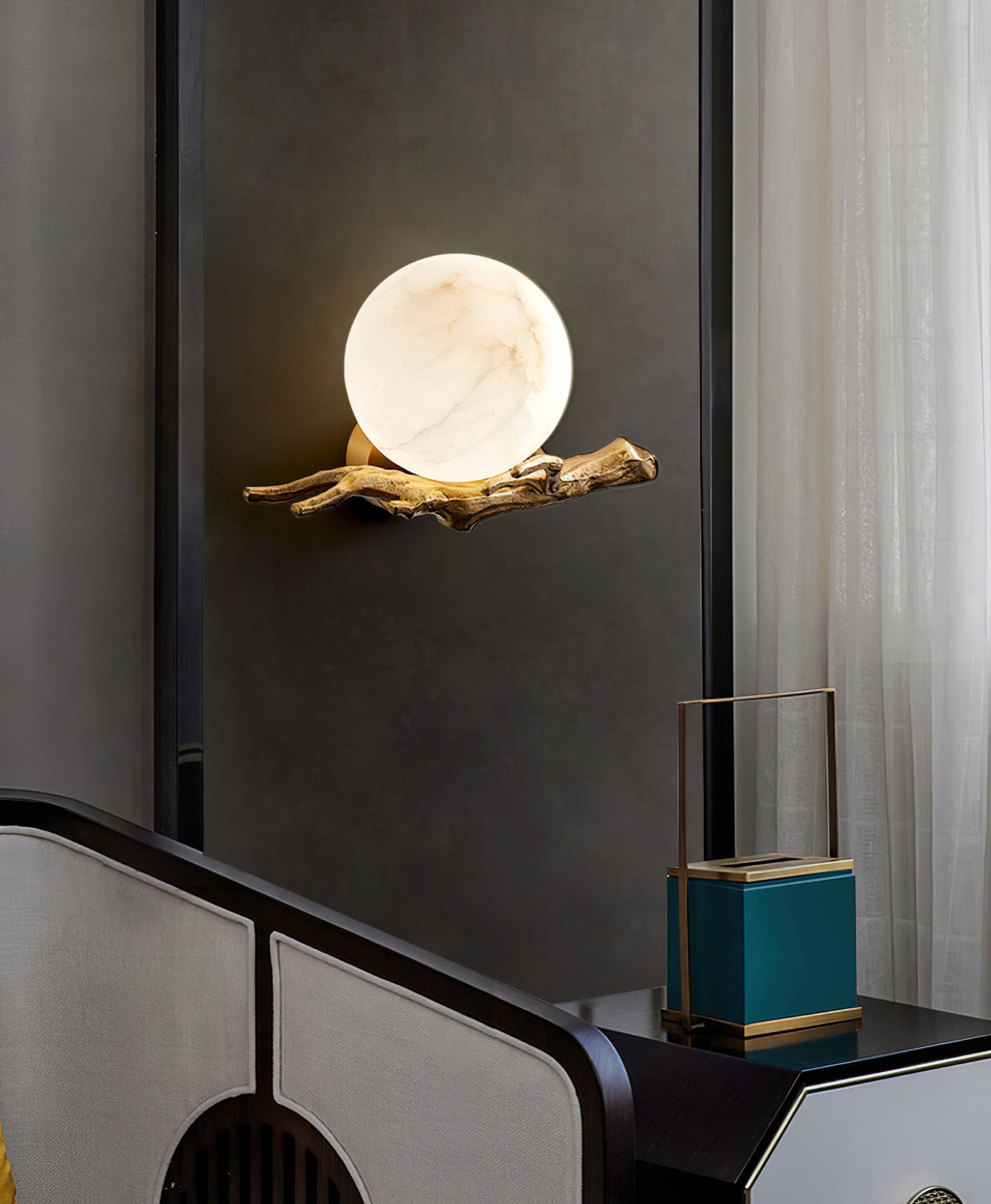 Retro Twigs Alabaster Wall Lamp D435