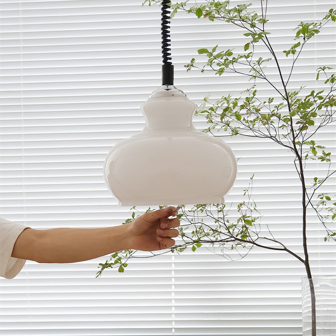 Retro Retractable Bauhaus Glass Pendant Light K198