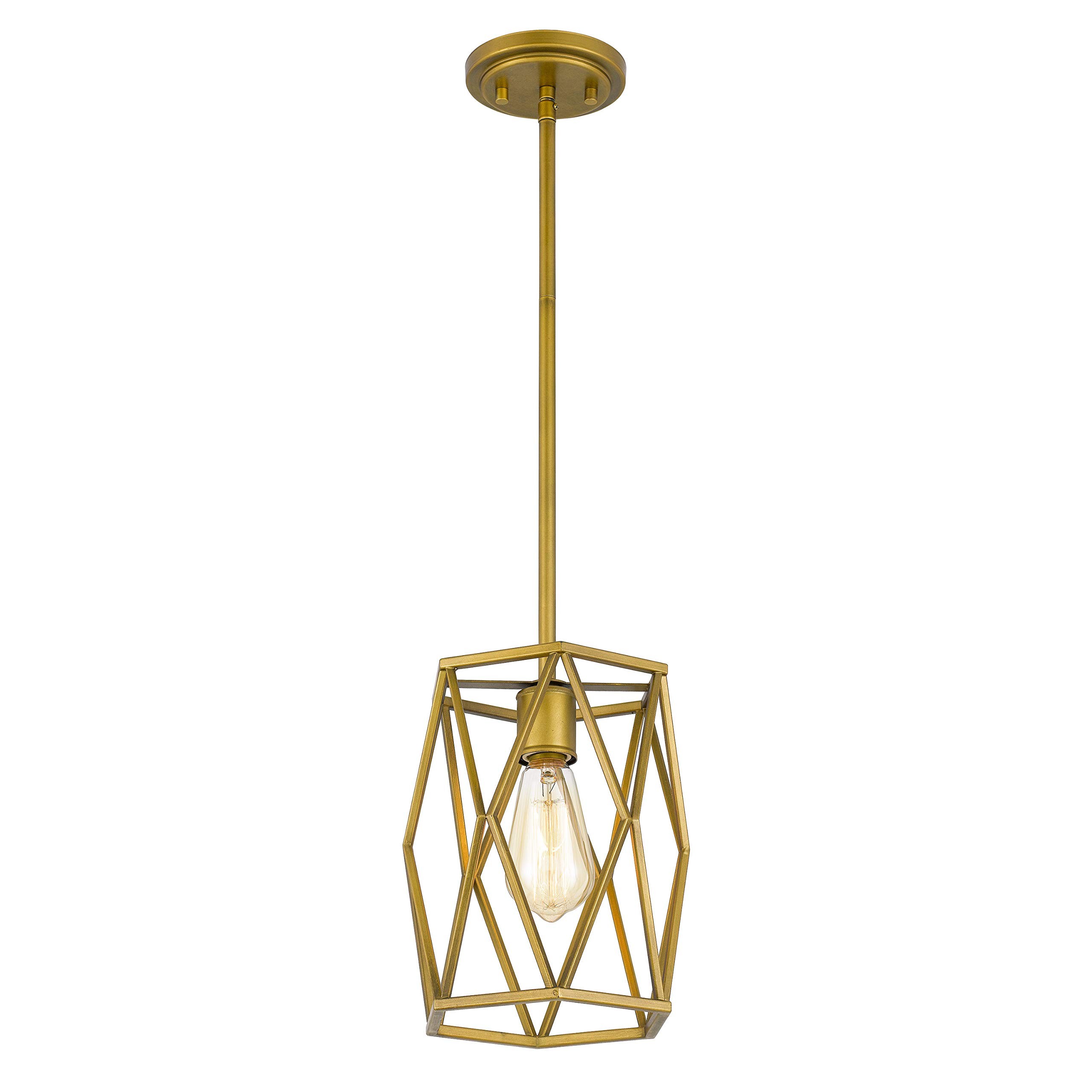 Antique Gold Cage Mini Cylinder Incandescent Pendant Lamp K102