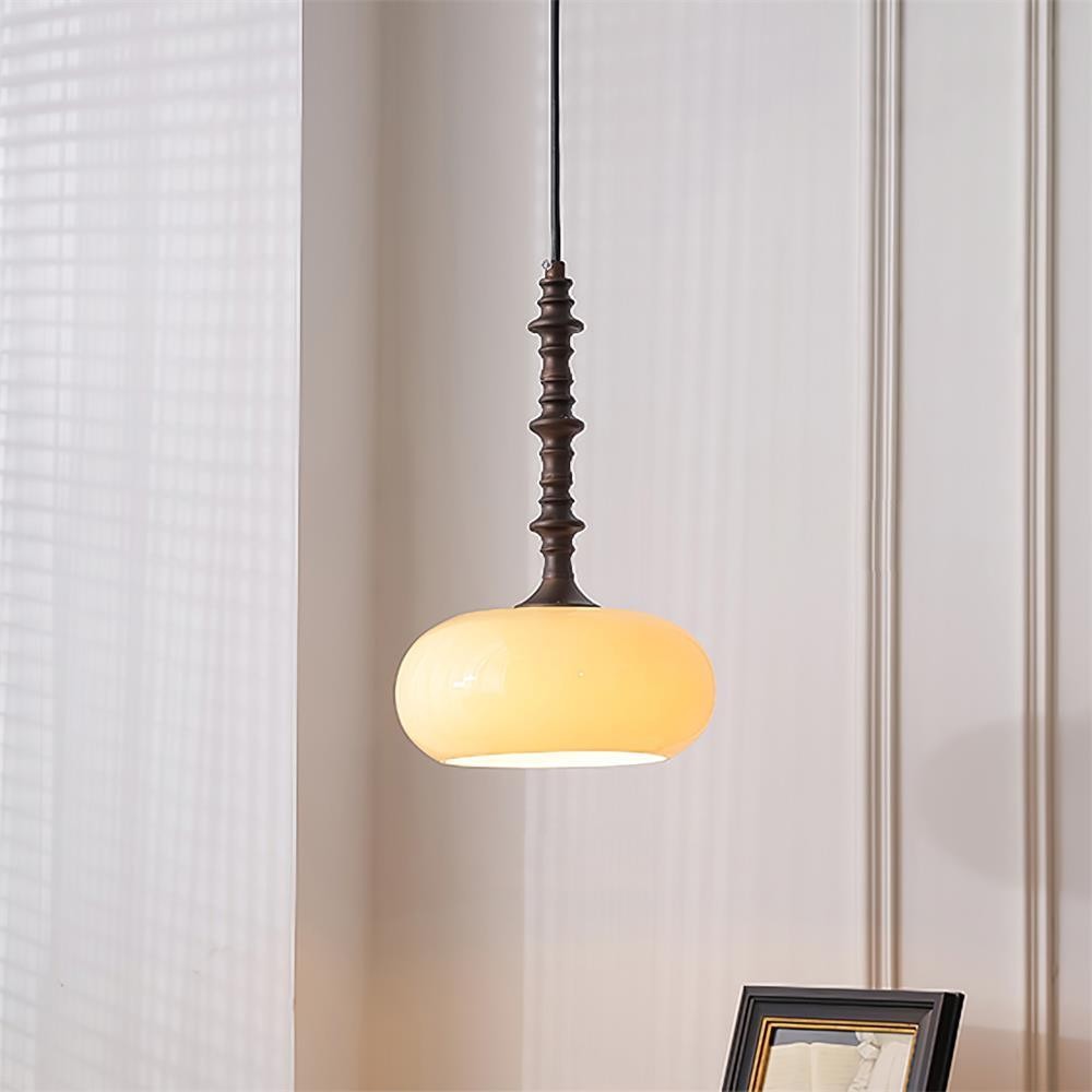 Modern Simple Cream Smooth Small Pendant Lamp K367