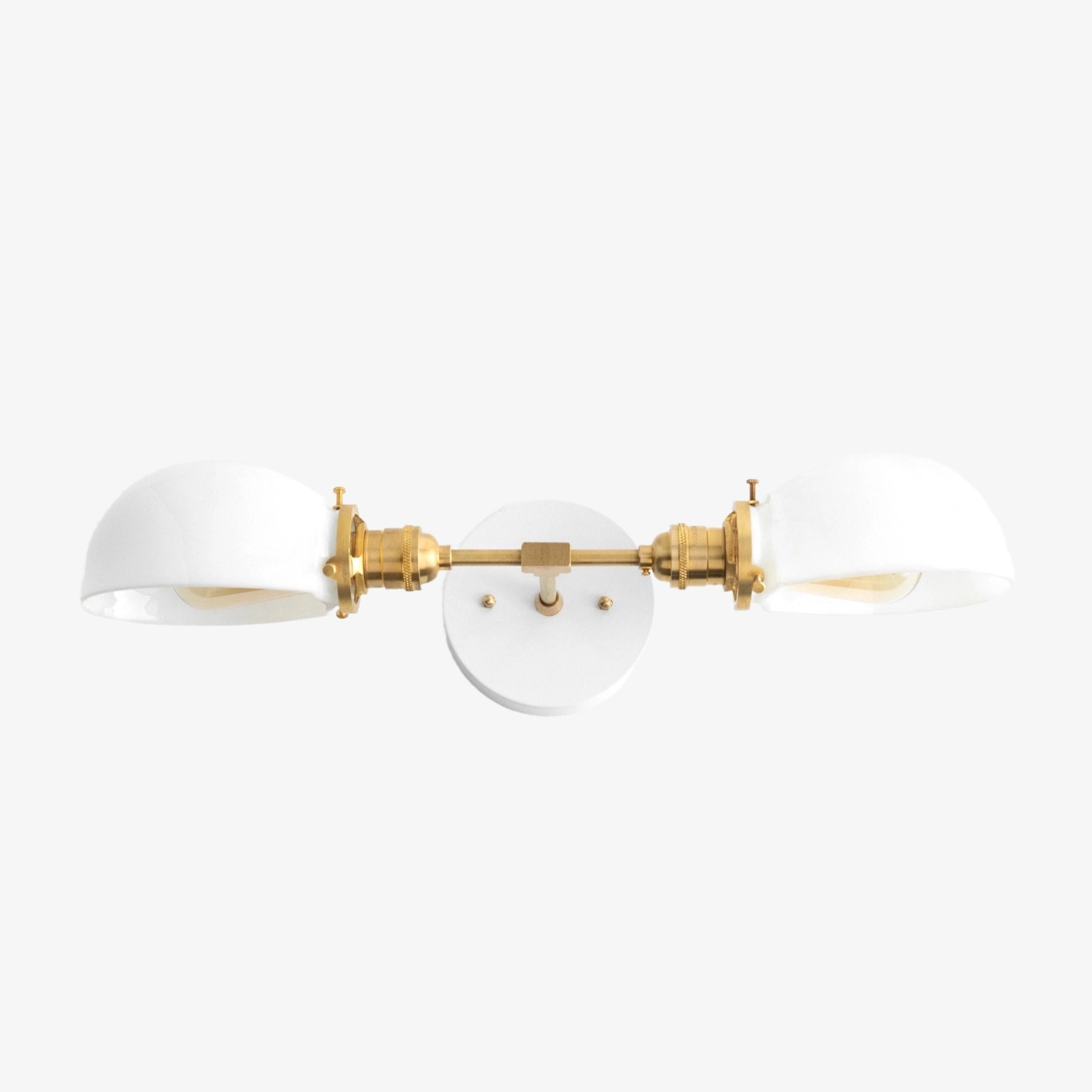 Ornato Luxe Mid-Century Vanity Light - Brass Bathroom Fixture with Opal Glass K1474