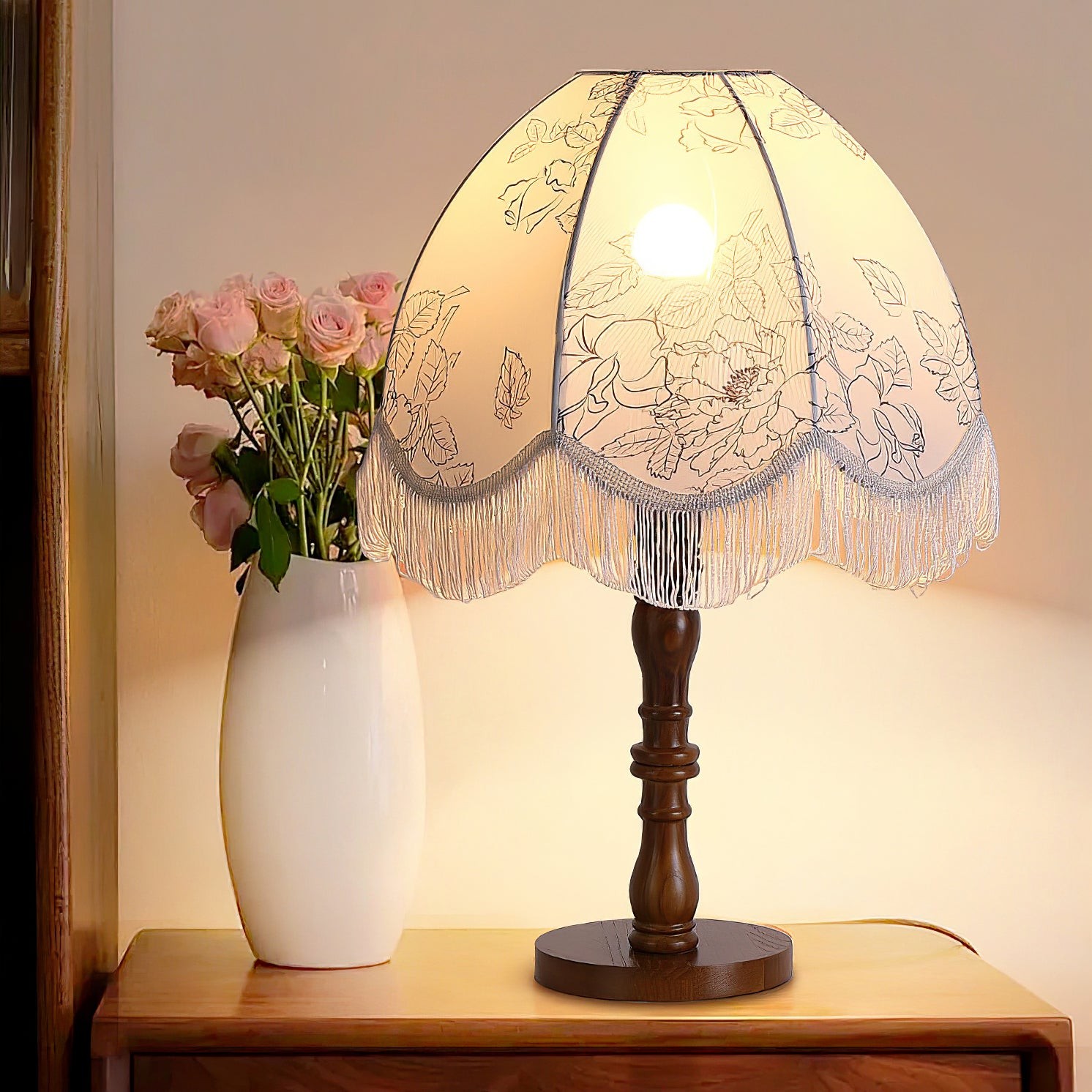 Luxury Printed Tassel Table Lamp K607