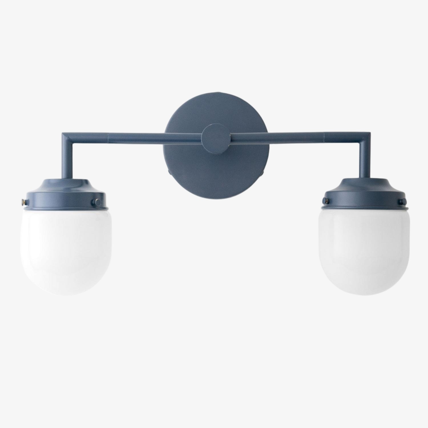 Opalume Double Glass Vanity Light - Retro Industrial Bathroom Wall Lamp K1424