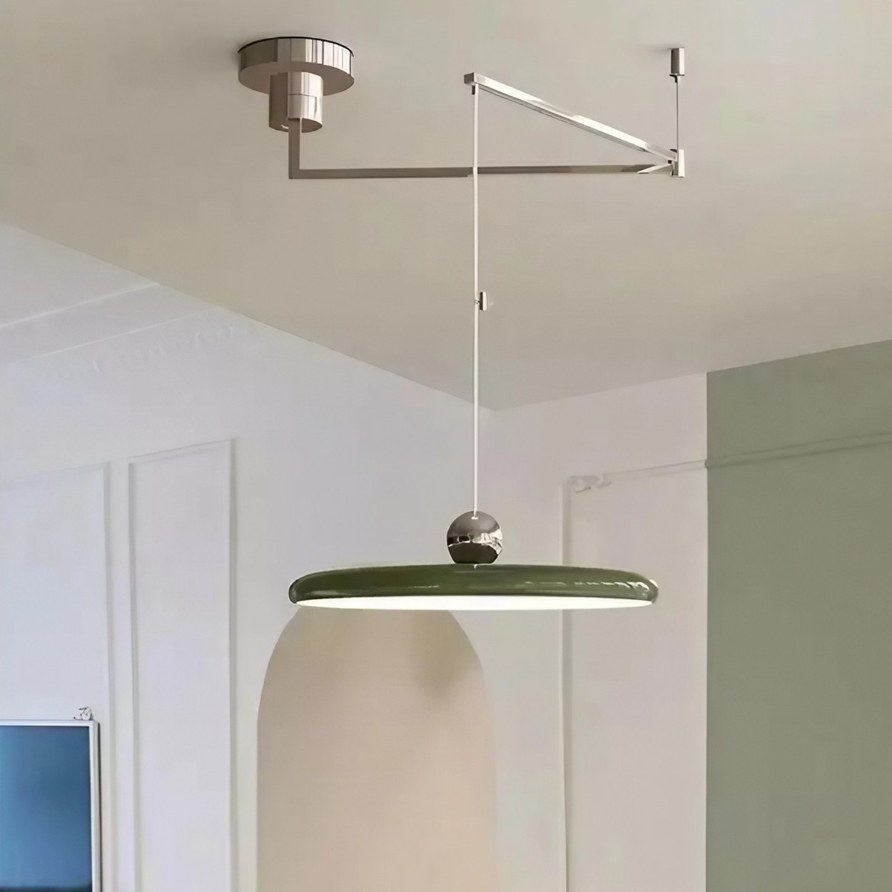 Simple Modern Adjustable Swing Arm Disc Pendant Lamp K705