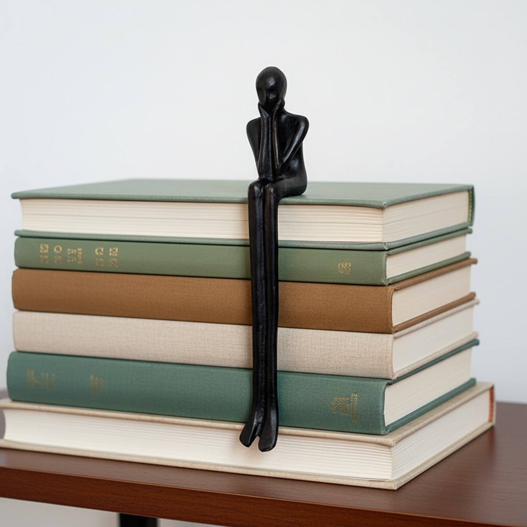 Floxo Artistic Desk and Shelf Figurine - Thinker and Lazy Dog Design for Bookshelves and Tables K2361
