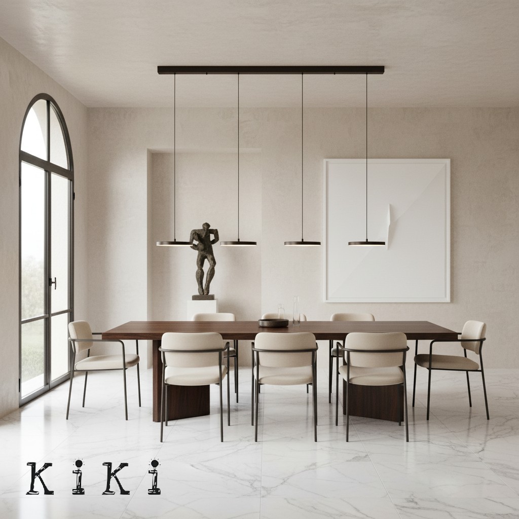 Modern Round Disc Flat Pendant Light - Multi-Light Pendant With LED Light K1555