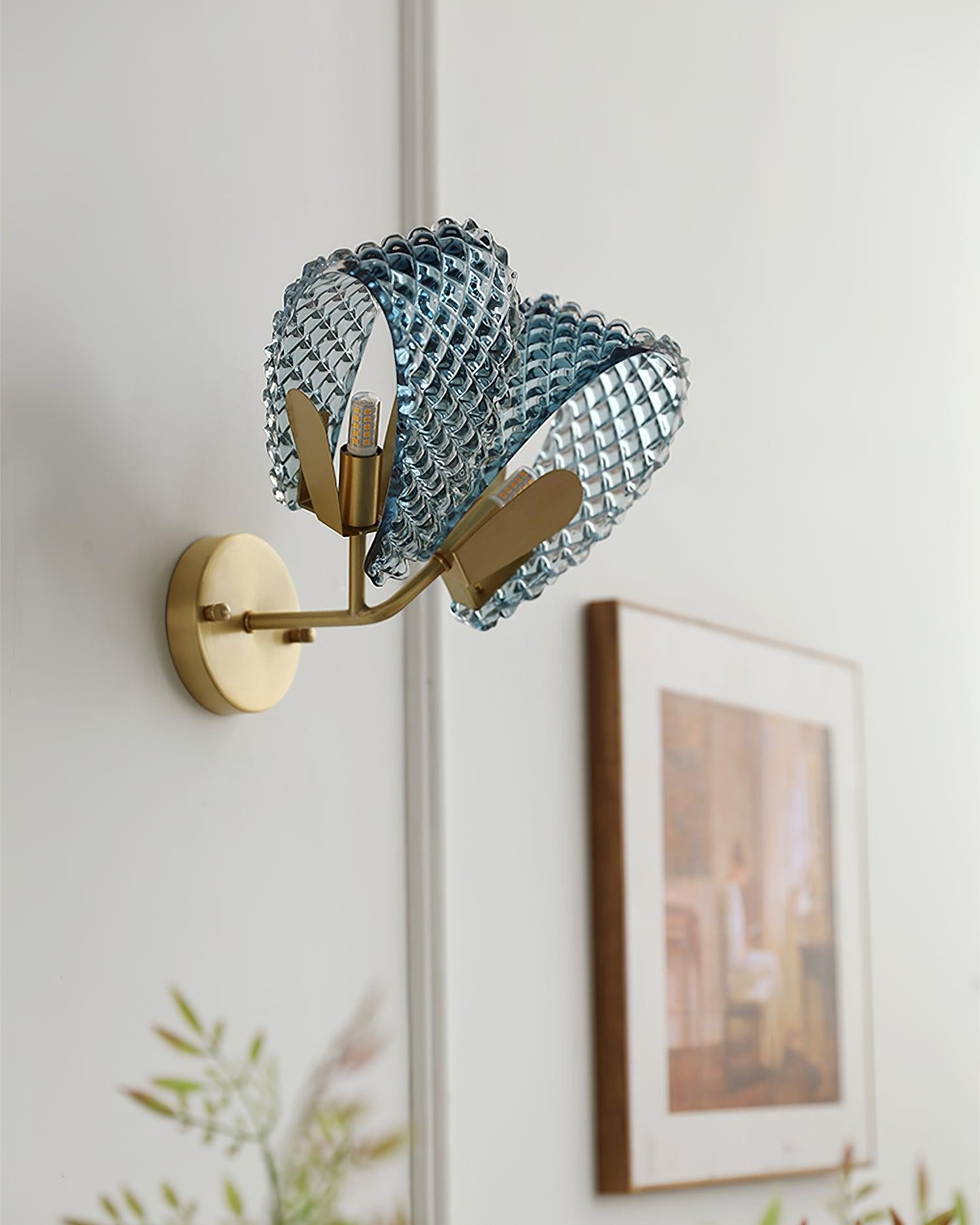 Creative Light Luxury Blue Ribbon Wall Lamp K265