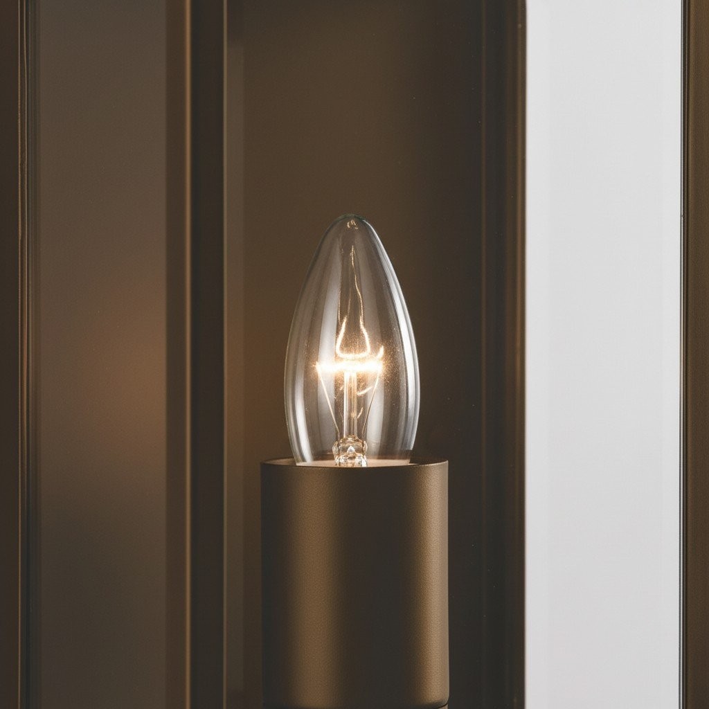 Boxar Outdoor Wall Lantern - Metal Frame and Clear Glass for Porches K1987