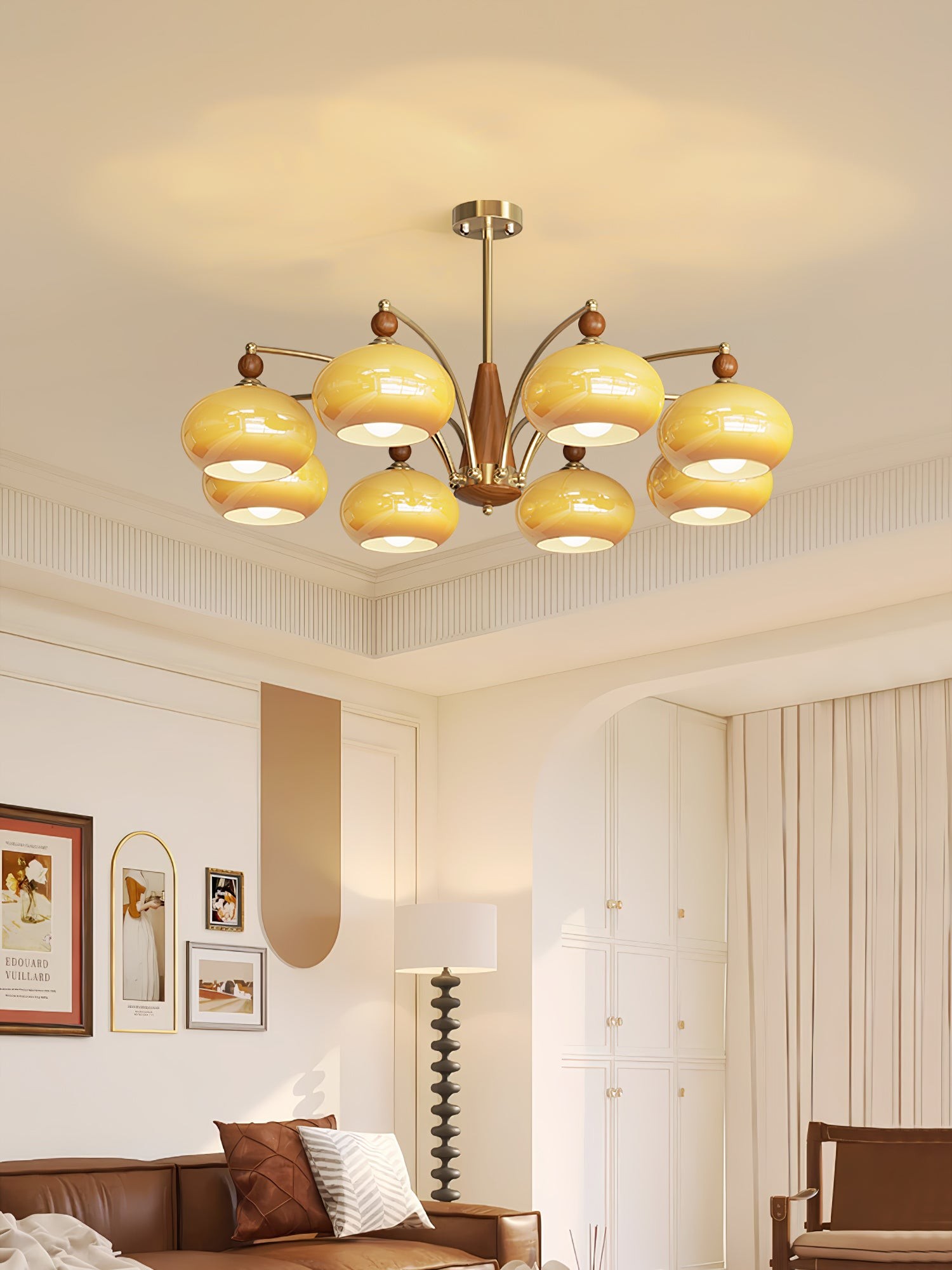 Vintage Multihead Persimmon Chandelier K623
