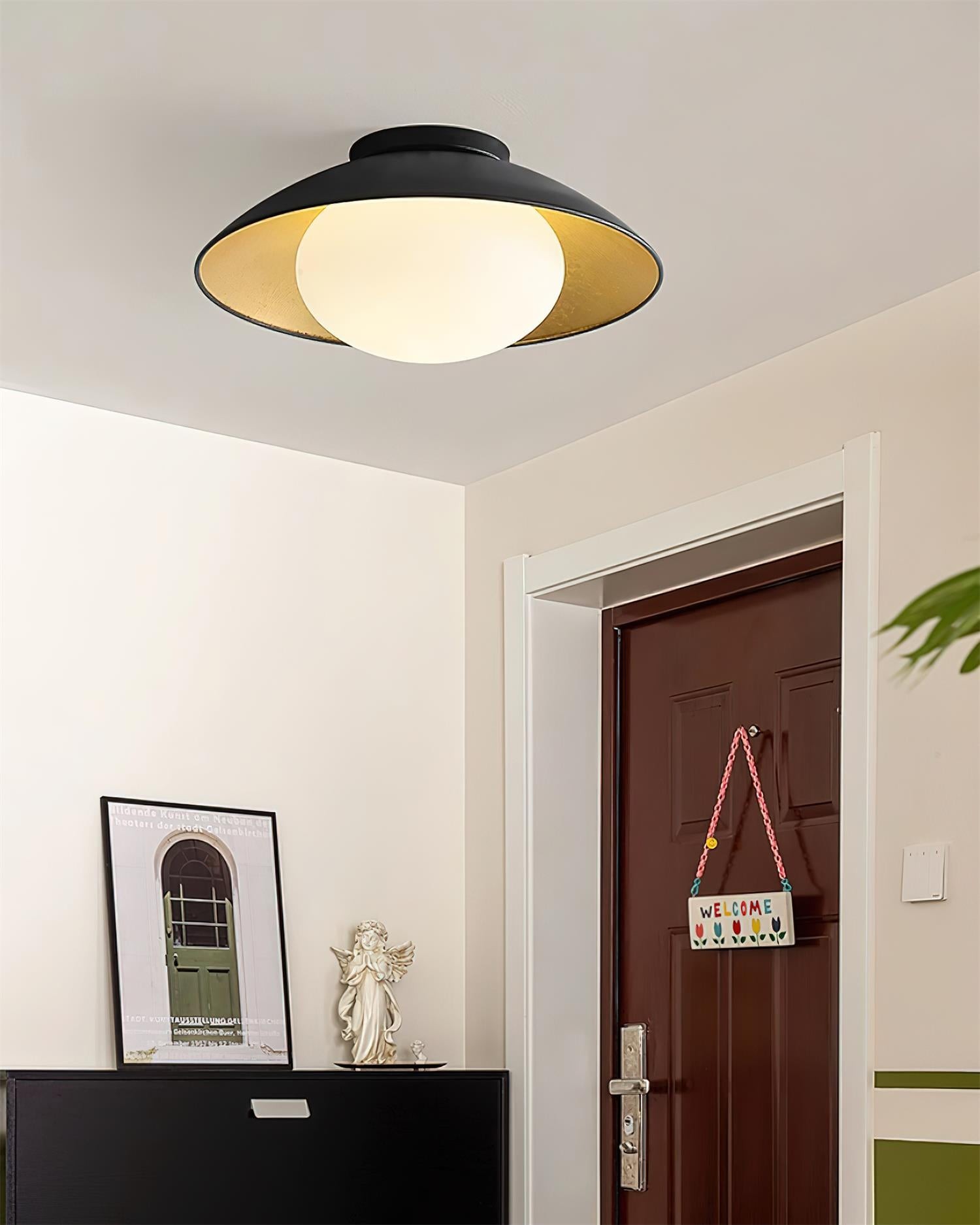 French Retro Flying Saucer Bowl Ceiling Light K502