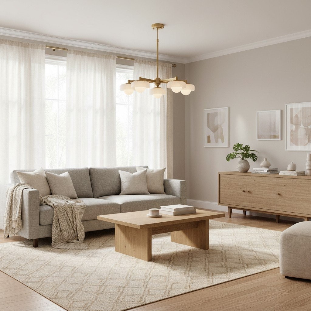 Zirvos Pendant with Frosted Opal Globes and Brushed Brass Frame for Living Room K1905