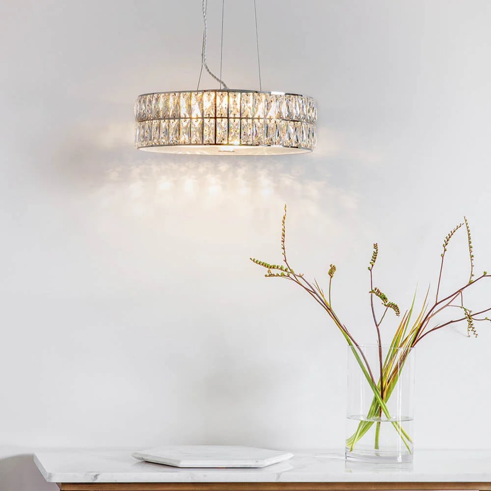 Glomara Style Geometric Crystal Pendant Light - Glamorous Dining Room Centerpiece K1936