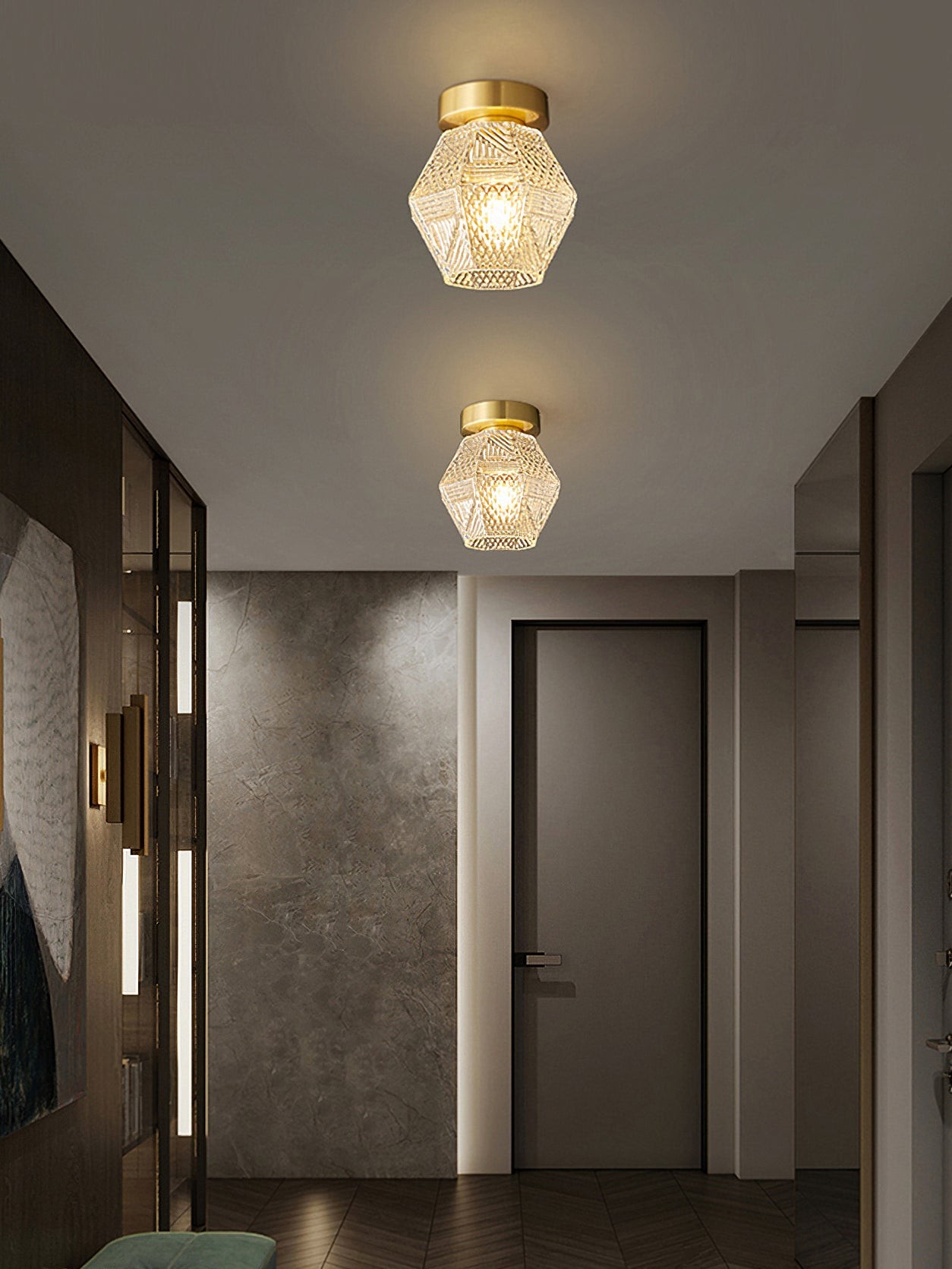 Diamond Cut Art Deco Ceiling Light K1006